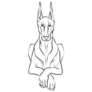 Doberman Sphinx Pose Sticker