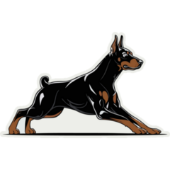 Doberman Stance Sticker