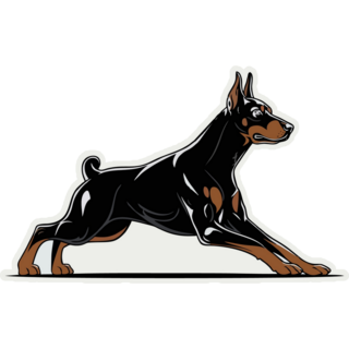 Doberman Stance Sticker