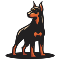 Doberman Standing Tall Sticker