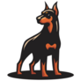 Doberman Standing Tall Sticker