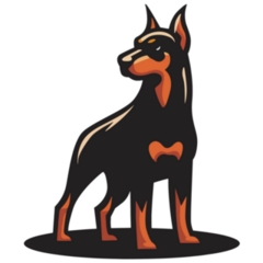 Doberman Standing Tall Sticker