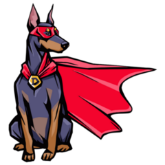 Doberman Superman Sticker