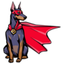 Doberman Superman Sticker