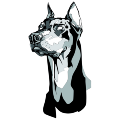 Doberman Tattoo Sticker