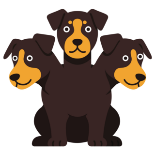 Doberman Three Head Sticker