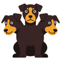 Doberman Three Head Sticker