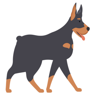 Doberman Walking With Tongue Sticker
