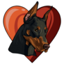 Dobermann Heart Sticker