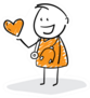 Doctor Hand Drawn Doodle Line Art In Orange Medical Sticker