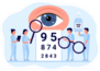Doctor Is Checkup Eye Vision Optometrist Cartoon Sticker