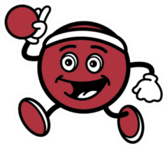Dodge Ball Mascot Cartoon Sticker