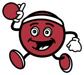 Dodge Ball Mascot Cartoon Sticker