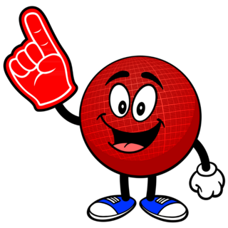 Dodgeball Foam Finger Sticker