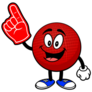 Dodgeball Foam Finger Sticker