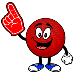 Dodgeball Foam Finger Sticker