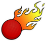 Dodgeball With Flames Cartoon Sticker