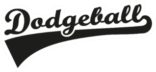 Dodgeball Word Retro Sticker