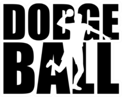 Dodgeball Word With Player Silhouette Sticker