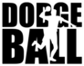 Dodgeball Word With Player Silhouette Sticker