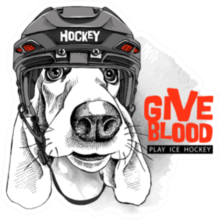 Dog Basset Hound In A Ice Hockey Helmet Sticker