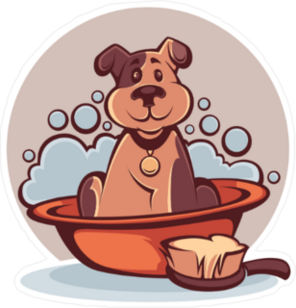 Dog Bath Time Sticker