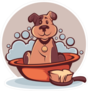 Dog Bath Time Sticker