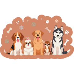 Dog Breeds Paw Sticker