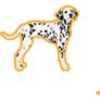 Dog Dalmatian Orange Sticker
