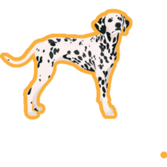 Dog Dalmatian Orange Sticker