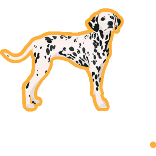 Dog Dalmatian Orange Sticker