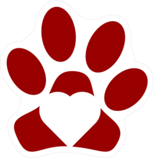 Dog Heart Paw Logo Sticker