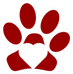 Dog Heart Paw Logo Sticker