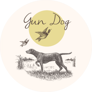 Dog. Hunting. Gun Dog Illustration With Landscape Sticker