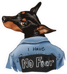 Dog In Denim Jacket Sticker
