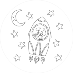 Dog in Spaceship Sticker