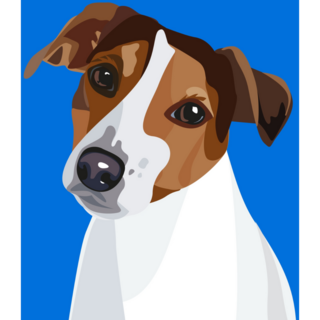 Dog Jack Russel Blue Sticker