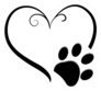 Dog Paw Prints With Heart Symbol Sticker