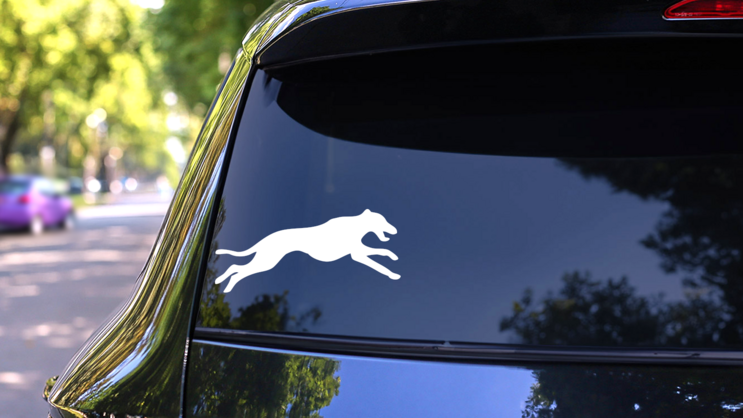 Dog Running Sticker on a Rear Car Window (New) example