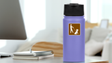 Dog Walking Sticker on a Water Bottle (New) example