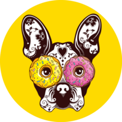 Dog Wearing Donuts Sticker
