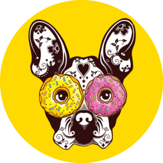 Dog Wearing Donuts Sticker