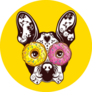 Dog Wearing Donuts Sticker