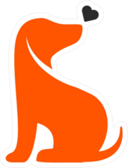 Dog With Heart On His Nose Sticker