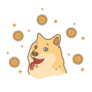 Doge Coin Illustration Sticker