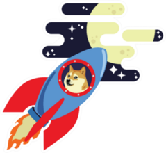 Dogecoin to the Moon Sticker