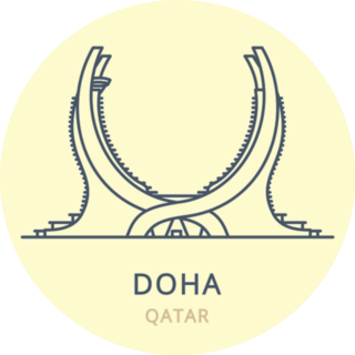 Doha In The Country Of Qatar Linear Sticker