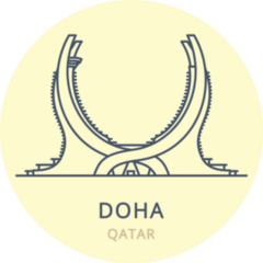 Doha In The Country Of Qatar Linear Sticker