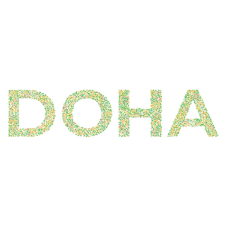 Doha Qatar Country Lettering Sticker