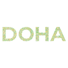 Doha Qatar Country Lettering Sticker